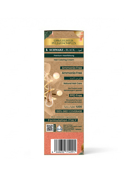 Vibella Ammonia-Free Hair Coloring Cream No. 1 Black – Premium Hair Color
