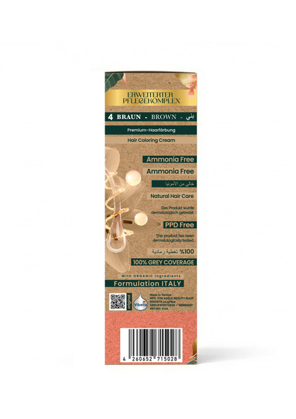 Vibella Ammonia-Free Hair Coloring Cream No. 4 Brown – Premium Hair Color