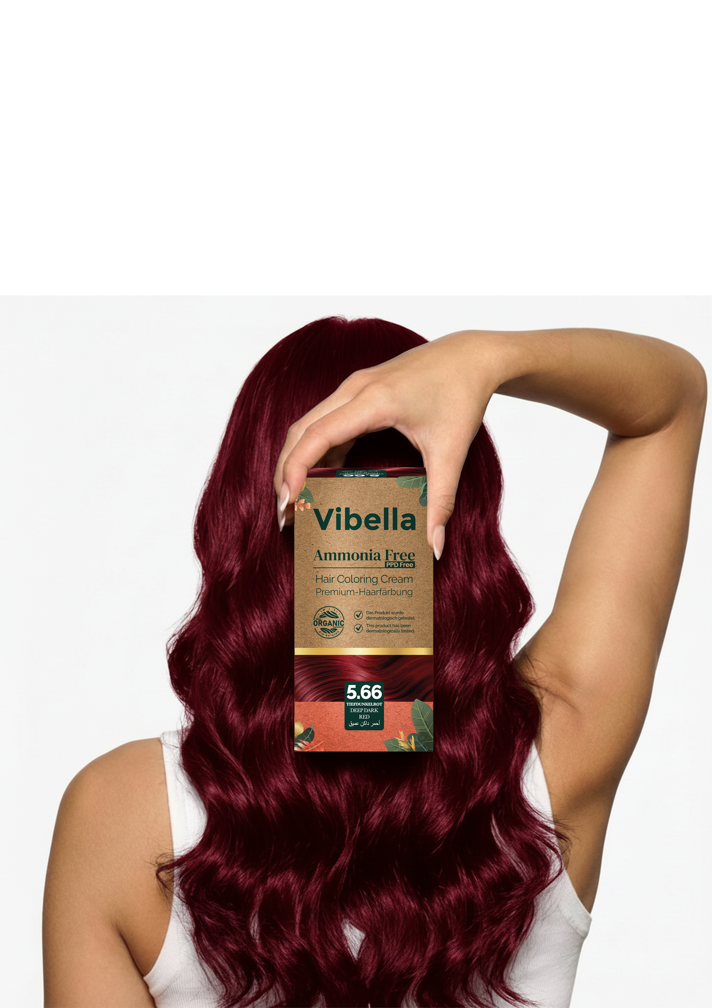 Vibella Ammonia-Free Hair Coloring Cream No. 5.66 Deep Dark Red – Premium Hair Color