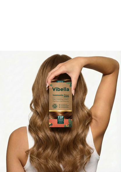 Vibella Ammoniakfreie Haarfärbecreme Nr. 7,37 Natürliches Goldblond – Premium-Haarfarbe