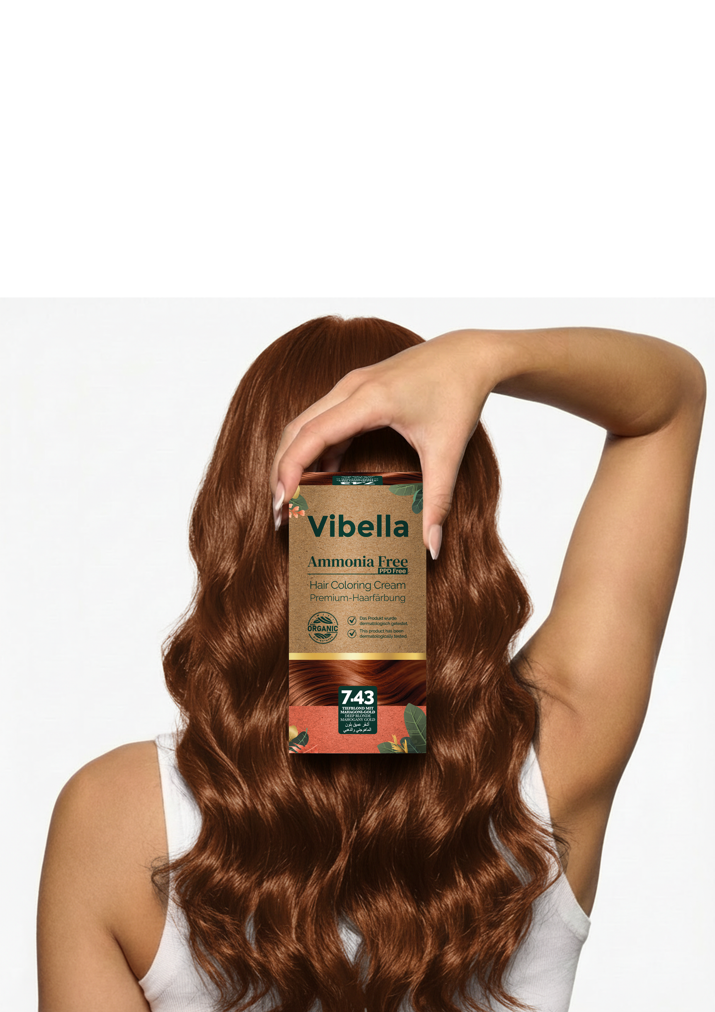 Vibella Ammoniakfreie Haarfärbecreme Nr. 7,43 Tiefblond mit Mahagoni-Gold – Premium-Haarfarbe