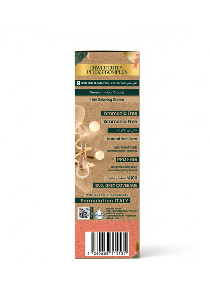 Vibella Ammonia-Free Hair Coloring Cream No. 9 Very Light Blonde – Premium Hair Coloring