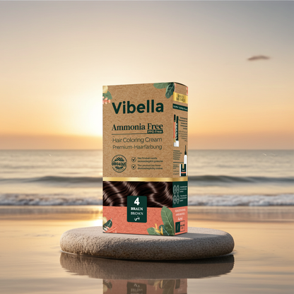 Vibella Ammonia-Free Hair Coloring Cream No. 4 Brown – Premium Hair Color